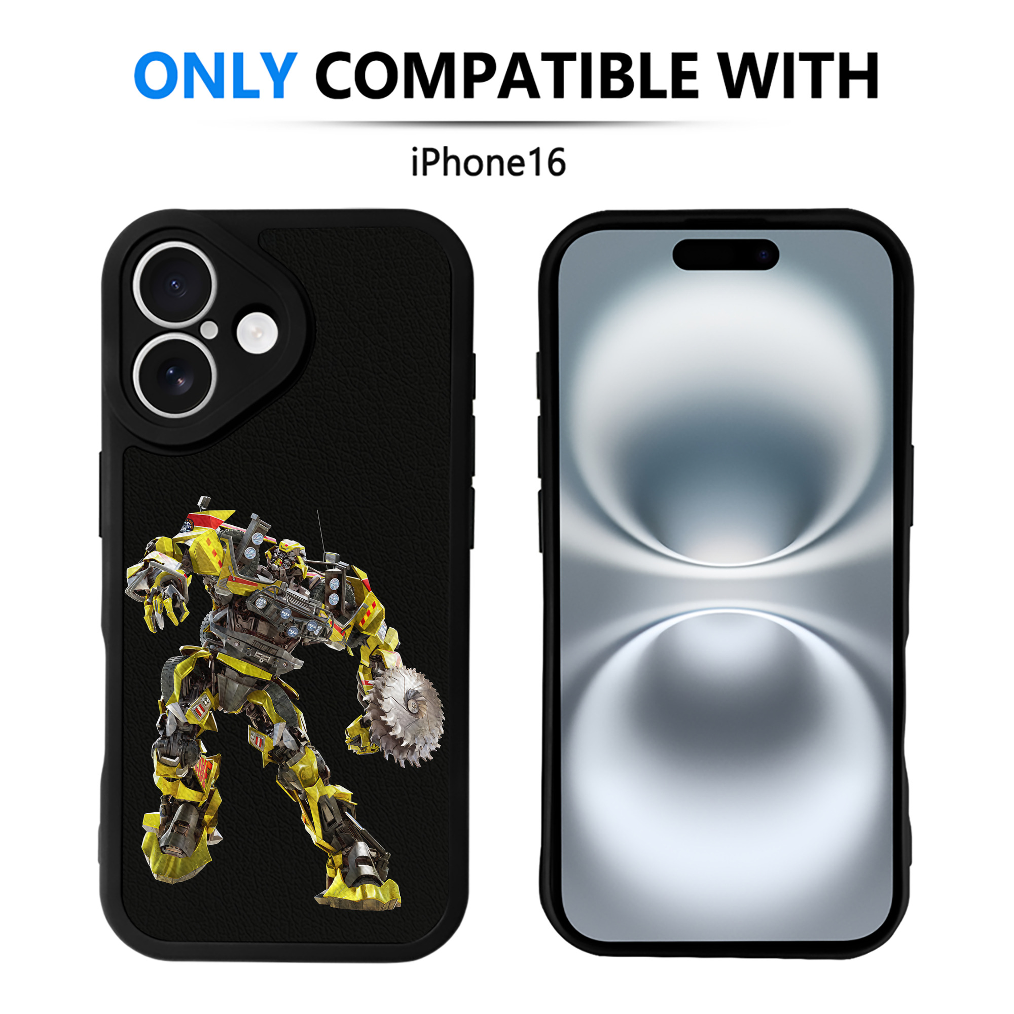 （画像用） Transformers トランスフォーマー 【iPhone 16シリーズ対応】シリコンスマホケース（レザー調） 材質：シリコン